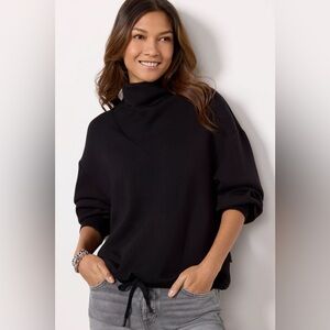 VARLEY Betsy Cowl Neck Pullover Black Sweat   L